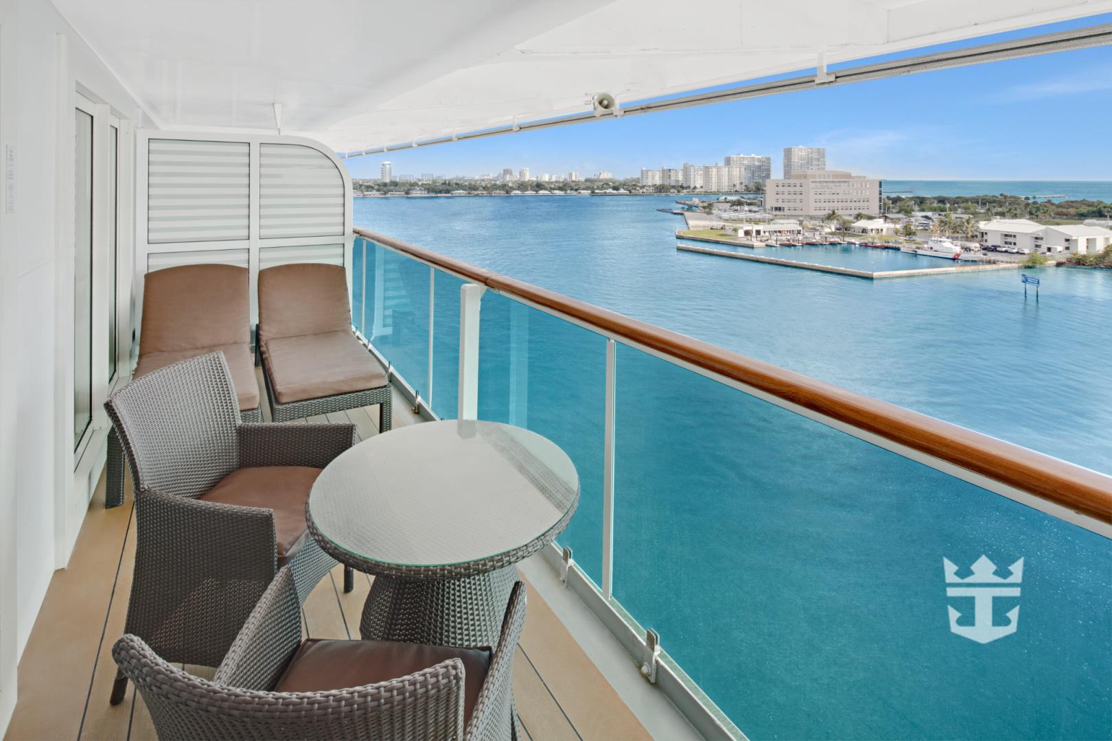 View of lounge seating on balcony of Grand Suite